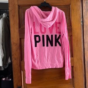 Traditional LOVE PINK Victoria Secret Sweatshirt Rare Hoodie Full Zip Dog Logo